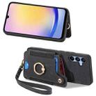 For Samsung Galaxy A25 Retro Skin-feel Ring Multi-card Wallet Phone Case(Black) - 2