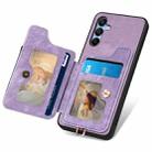 For Samsung Galaxy A55 Retro Skin-feel Ring Multi-card Wallet Phone Case(Purple) - 3