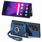 For Samsung Galaxy S25 Ultra 5G Retro Skin-feel Ring Multi-card Wallet Phone Case(Blue) - 2
