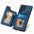 For Samsung Galaxy S25 Ultra 5G Retro Skin-feel Ring Multi-card Wallet Phone Case(Blue) - 3