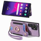 For Samsung Galaxy S25 Ultra 5G Retro Skin-feel Ring Multi-card Wallet Phone Case(Purple) - 2