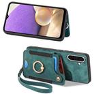 For Samsung Galaxy A36 Retro Skin-feel Ring Multi-card Wallet Phone Case(Green) - 2