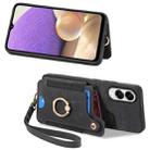 For Samsung Galaxy S25 Edge 5G Retro Skin-feel Ring Multi-card Wallet Phone Case(Black) - 2