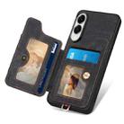 For Samsung Galaxy S25 Edge 5G Retro Skin-feel Ring Multi-card Wallet Phone Case(Black) - 3