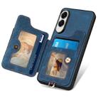 For Samsung Galaxy S25 Edge 5G Retro Skin-feel Ring Multi-card Wallet Phone Case(Blue) - 3