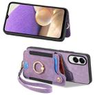 For Samsung Galaxy S25 Edge 5G Retro Skin-feel Ring Multi-card Wallet Phone Case(Purple) - 2