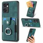 For OPPO Find X5 Lite Retro Skin-feel Ring Multi-card Wallet Phone Case(Green) - 1