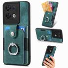 For OPPO Reno8  Retro Skin-feel Ring Multi-card Wallet Phone Case(Green) - 1