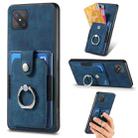 For OPPO Reno4 Z 5G Retro Skin-feel Ring Multi-card Wallet Phone Case(Blue) - 1