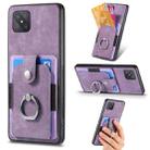 For OPPO Reno4 Z 5G Retro Skin-feel Ring Multi-card Wallet Phone Case(Purple) - 1