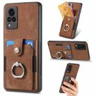 For vivo V21 5G Retro Skin-feel Ring Multi-card Wallet Phone Case(Brown) - 1