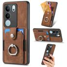 For vivo S17 Pro Retro Skin-feel Ring Card Wallet Phone Case(Brown) - 1