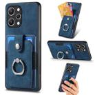 For Xiaomi Redmi 12 4G Retro Skin-feel Ring Card Wallet Phone Case(Blue) - 1