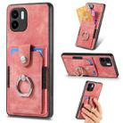 For Xiaomi Redmi A1 Retro Skin-feel Ring Card Wallet Phone Case(Pink) - 1