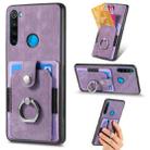 For Xiaomi Redmi Note 8 2021 Retro Skin-feel Ring Card Wallet Phone Case(Purple) - 1