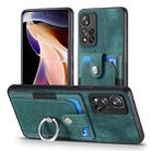 For Xiaomi Redmi Note 11 Pro+ Retro Skin-feel Ring Card Wallet Phone Case(Green) - 1