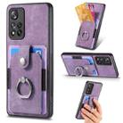 For Xiaomi Redmi Note 11 Pro+ Retro Skin-feel Ring Card Wallet Phone Case(Purple) - 1