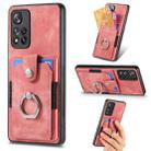 For Xiaomi Redmi Note 11 Pro+ Retro Skin-feel Ring Card Wallet Phone Case(Pink) - 1