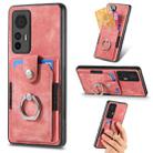 For Xiaomi 12 Lite Retro Skin-feel Ring Card Wallet Phone Case(Pink) - 1