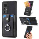 For Xiaomi 12 Lite Retro Skin-feel Ring Card Wallet Phone Case(Black) - 1