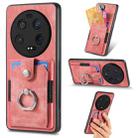 For Xiaomi 13 Ultra Retro Skin-feel Ring Card Wallet Phone Case(Pink) - 1