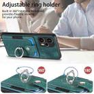 For Xiaomi Poco F5 Retro Skin-feel Ring Card Wallet Phone Case(Green) - 5