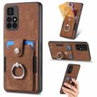 For Xiaomi Poco M4 Pro 5G Retro Skin-feel Ring Card Wallet Phone Case(Brown) - 1