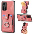 For Xiaomi Poco M4 Pro 5G Retro Skin-feel Ring Card Wallet Phone Case(Pink) - 1