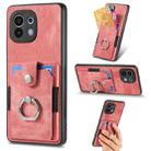 For Xiaomi Mi 11 Retro Skin-feel Ring Card Wallet Phone Case(Pink) - 1