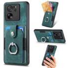 For Xiaomi 13T / 13T Pro Retro Skin-feel Ring Card Wallet Phone Case(Green) - 1