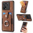 For Xiaomi 13T / 13T Pro Retro Skin-feel Ring Card Wallet Phone Case(Brown) - 1