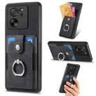 For Xiaomi 13T / 13T Pro Retro Skin-feel Ring Card Wallet Phone Case(Black) - 1