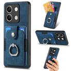 For Xiaomi Redmi Note 13 Retro Skin-feel Ring Card Wallet Phone Case(Blue) - 1