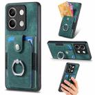 For Xiaomi Redmi Note 13 Retro Skin-feel Ring Card Wallet Phone Case(Green) - 1