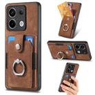 For Xiaomi Redmi Note 13 Pro Retro Skin-feel Ring Card Wallet Phone Case(Brown) - 1