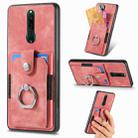 For Xiaomi Redmi  8A Retro Skin-feel Ring Card Wallet Phone Case(Pink) - 1