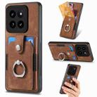 For Xiaomi 14 Retro Skin-feel Ring Card Wallet Phone Case(Brown) - 1