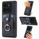 For Xiaomi 14 Pro Retro Skin-feel Ring Card Wallet Phone Case(Black) - 1