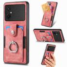 For Xiaomi Poco M5 4G Retro Skin-feel Ring Card Wallet Phone Case(Pink) - 1