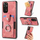 For Xiaomi Redmi Note 11 Retro Skin-feel Ring Card Wallet Phone Case(Pink) - 1