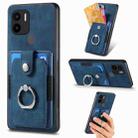 For Xiaomi Redmi A1+ Retro Skin-feel Ring Card Wallet Phone Case(Blue) - 1