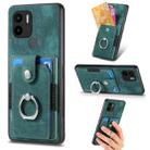 For Xiaomi Redmi A1+ Retro Skin-feel Ring Card Wallet Phone Case(Green) - 1