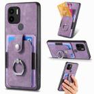 For Xiaomi Redmi A1+ Retro Skin-feel Ring Card Wallet Phone Case(Purple) - 1