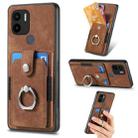 For Xiaomi Redmi A1+ Retro Skin-feel Ring Card Wallet Phone Case(Brown) - 1