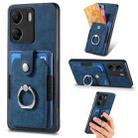 For Xiaomi Redmi 13C Retro Skin-feel Ring Card Wallet Phone Case(Blue) - 1