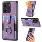 For Xiaomi Redmi 13C Retro Skin-feel Ring Card Wallet Phone Case(Purple) - 1