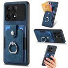 For Xiaomi Redmi K70E Retro Skin-feel Ring Card Wallet Phone Case(Blue) - 1