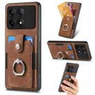 For Xiaomi Redmi K70E Retro Skin-feel Ring Card Wallet Phone Case(Brown) - 1