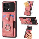 For Xiaomi Redmi K70E Retro Skin-feel Ring Card Wallet Phone Case(Pink) - 1