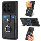 For Xiaomi Redmi K70E Retro Skin-feel Ring Card Wallet Phone Case(Black) - 1